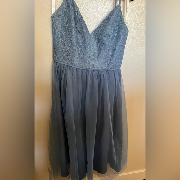 Dusty Blue Brides Mate Dress - Picture 3 of 4